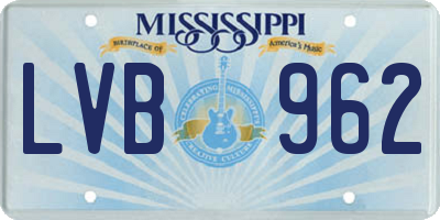 MS license plate LVB962