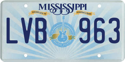 MS license plate LVB963