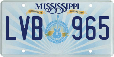 MS license plate LVB965
