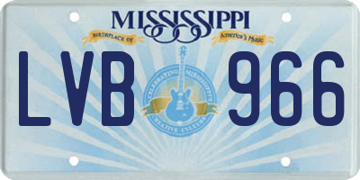 MS license plate LVB966
