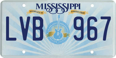 MS license plate LVB967