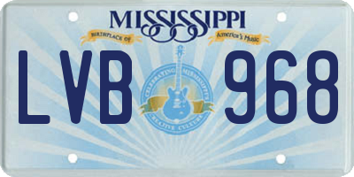 MS license plate LVB968