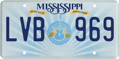 MS license plate LVB969