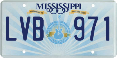 MS license plate LVB971