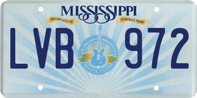 MS license plate LVB972