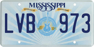 MS license plate LVB973