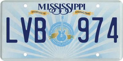 MS license plate LVB974