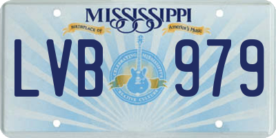 MS license plate LVB979