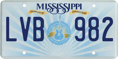 MS license plate LVB982