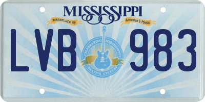 MS license plate LVB983