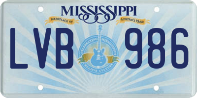 MS license plate LVB986