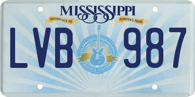 MS license plate LVB987