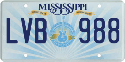 MS license plate LVB988
