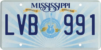 MS license plate LVB991