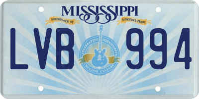 MS license plate LVB994