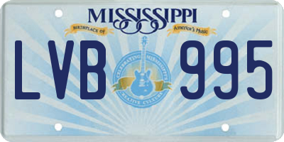 MS license plate LVB995