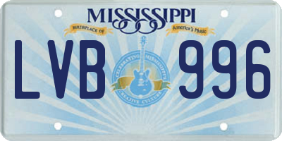 MS license plate LVB996