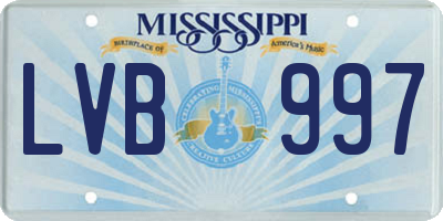 MS license plate LVB997