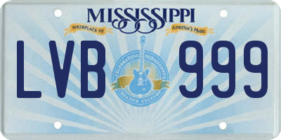 MS license plate LVB999