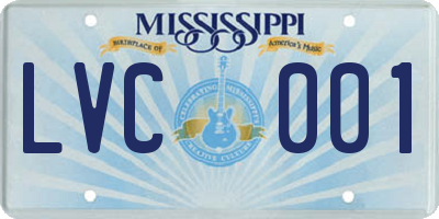 MS license plate LVC001