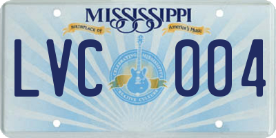 MS license plate LVC004