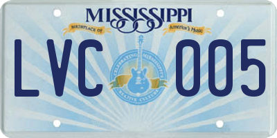 MS license plate LVC005