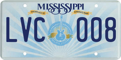 MS license plate LVC008