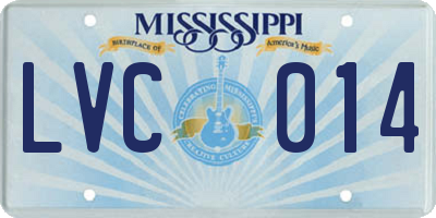 MS license plate LVC014