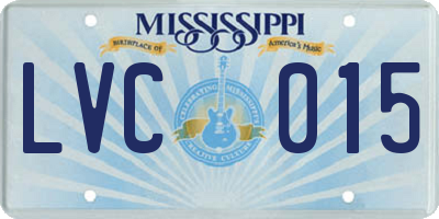 MS license plate LVC015