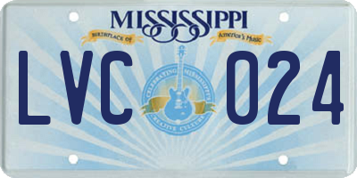 MS license plate LVC024