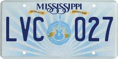 MS license plate LVC027
