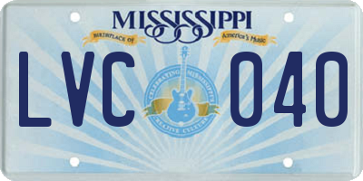MS license plate LVC040