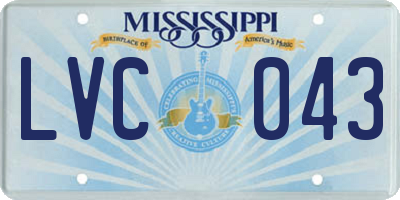 MS license plate LVC043