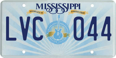 MS license plate LVC044