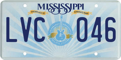 MS license plate LVC046
