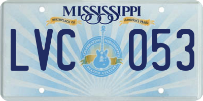 MS license plate LVC053