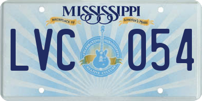 MS license plate LVC054