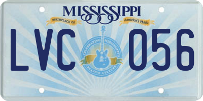 MS license plate LVC056