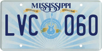 MS license plate LVC060