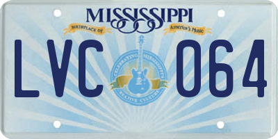 MS license plate LVC064