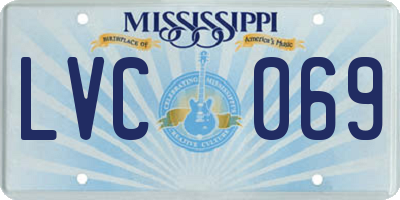 MS license plate LVC069