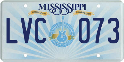 MS license plate LVC073