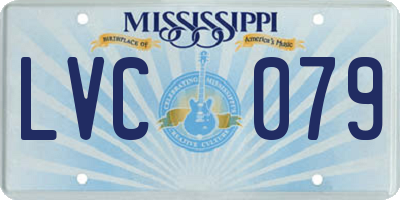 MS license plate LVC079
