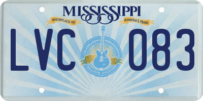 MS license plate LVC083