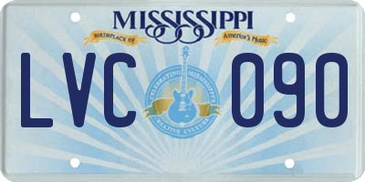 MS license plate LVC090