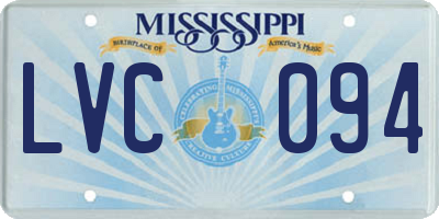 MS license plate LVC094