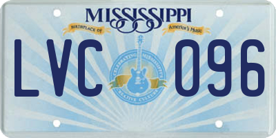 MS license plate LVC096