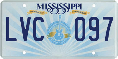 MS license plate LVC097