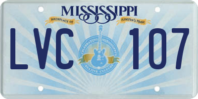 MS license plate LVC107