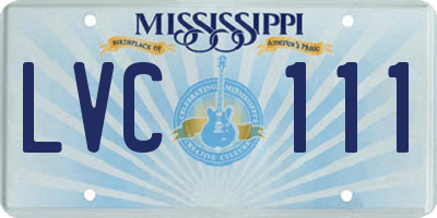 MS license plate LVC111